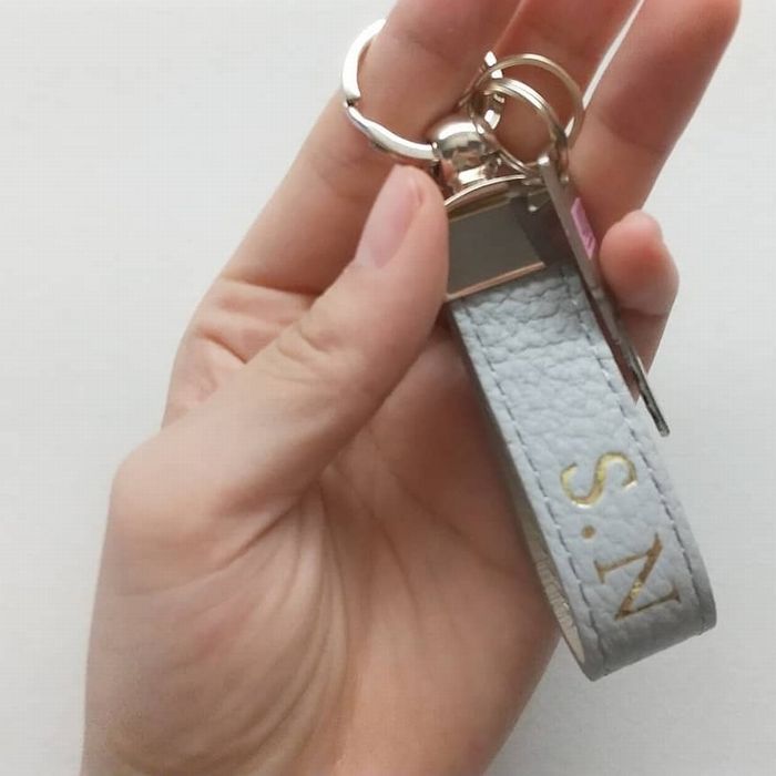 【イニシャル刻印対応】イタリアンレザー キーリング/キーホルダー（日本製）