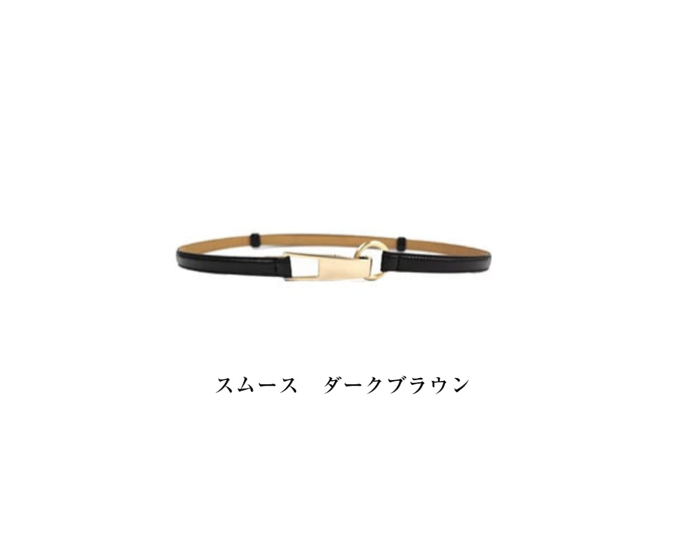 ゴールドバックルスライドレザーベルト（日本製）