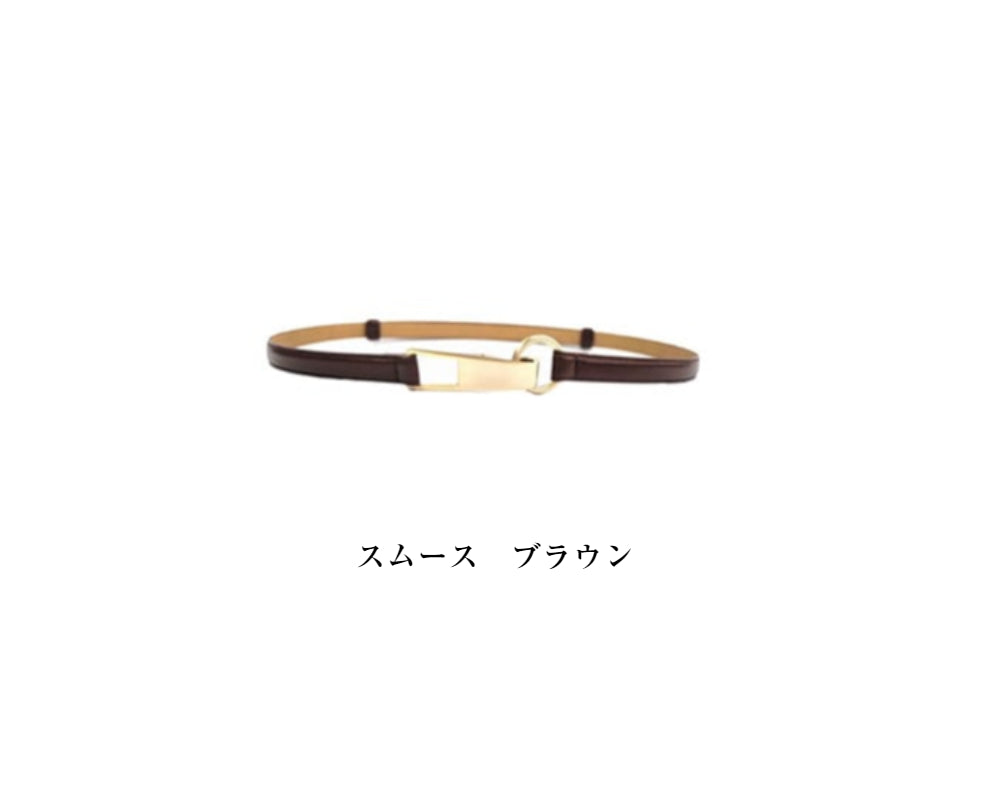 ゴールドバックルスライドレザーベルト（日本製）