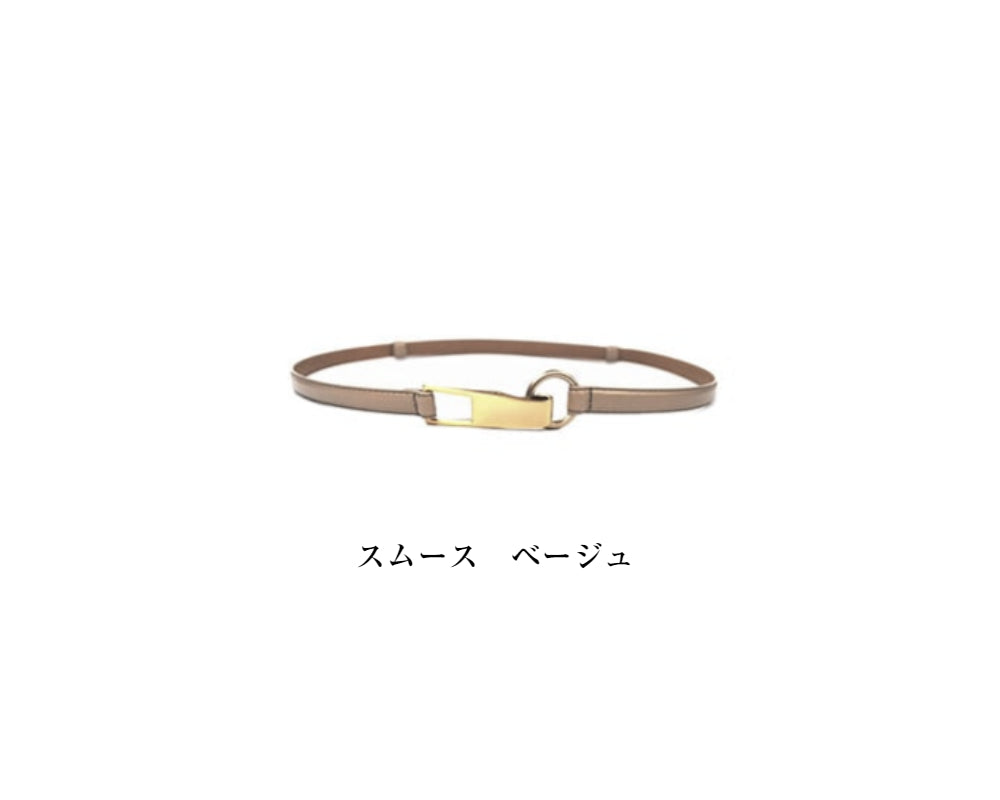 ゴールドバックルスライドレザーベルト（日本製）