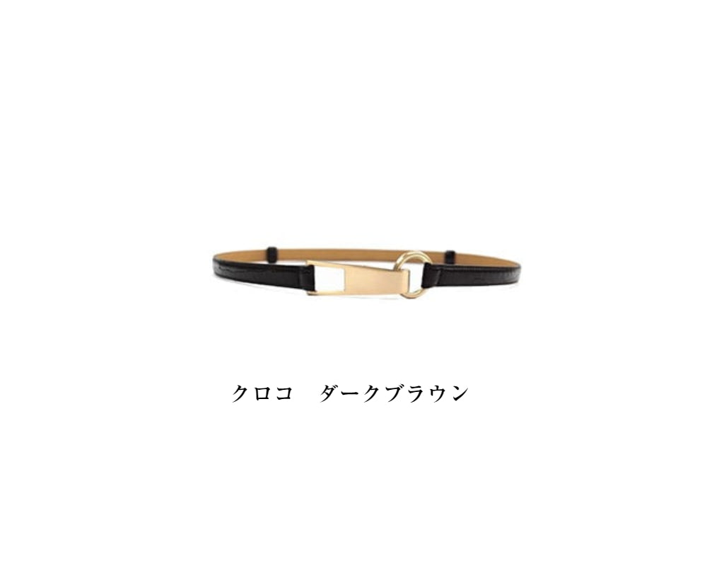ゴールドバックルスライドレザーベルト（日本製）