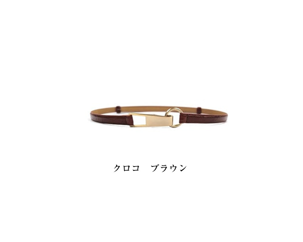 ゴールドバックルスライドレザーベルト（日本製）