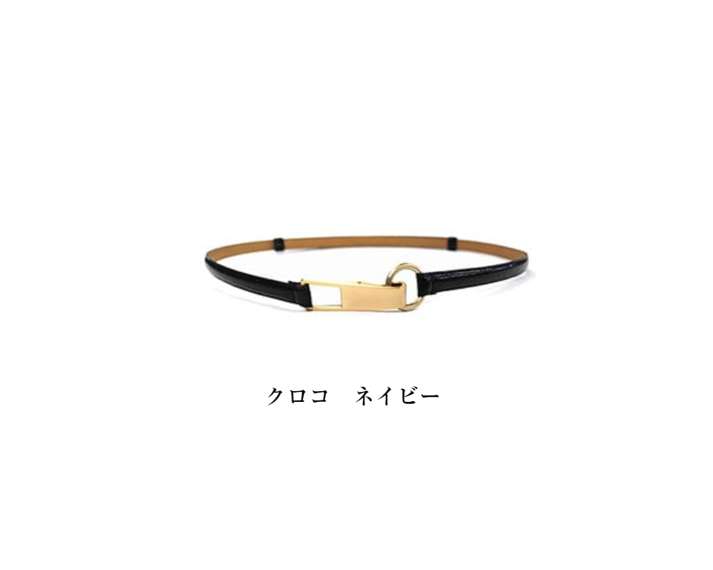 ゴールドバックルスライドレザーベルト（日本製）